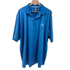 FootJoy Men's Golf Polo Shirt XL‎ Blue Valhalla Golf Club Logo Performance PGA